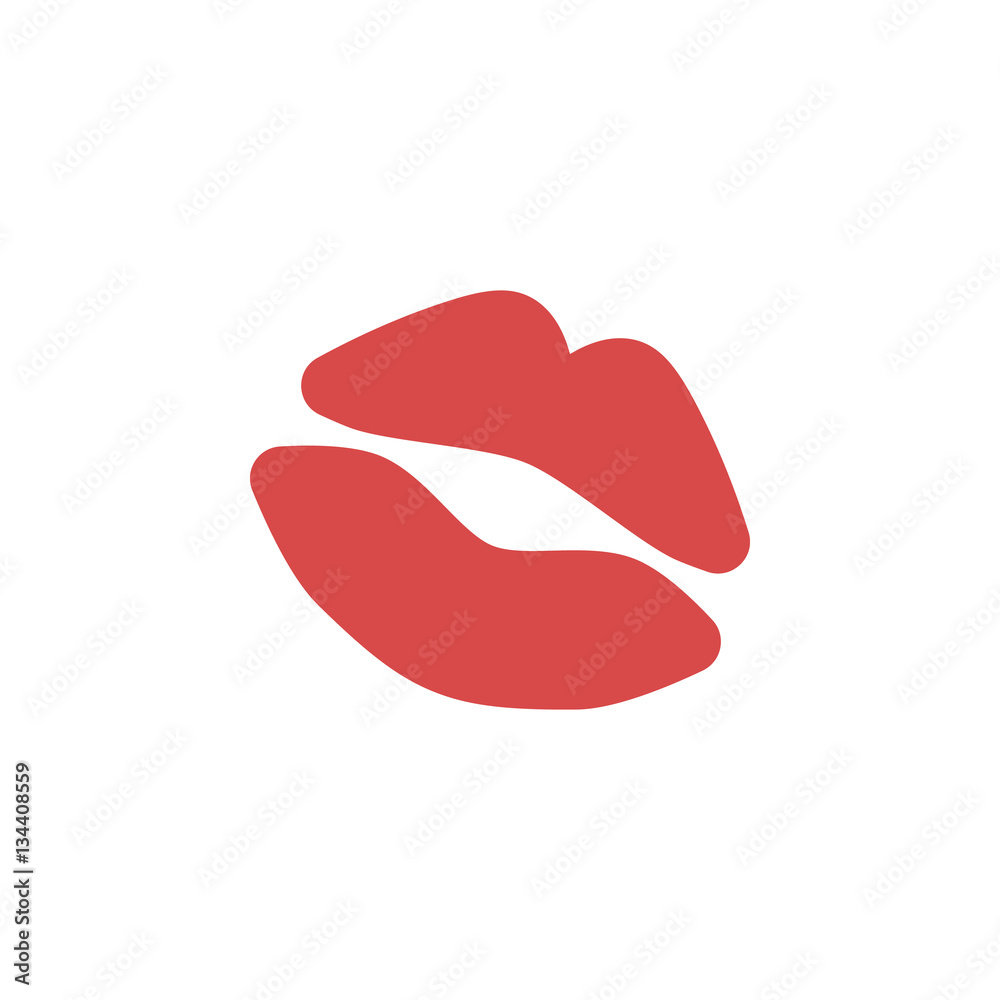 Vector icons of female lips print Vector icons of female lips print