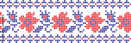 Embroidered cross-national pattern