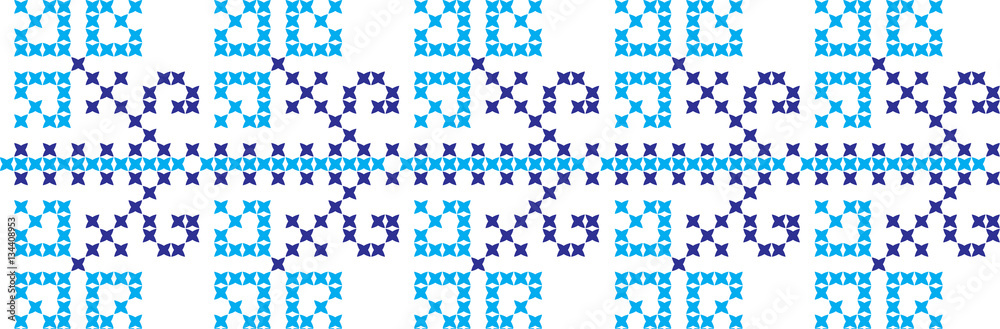 Embroidered cross-national pattern