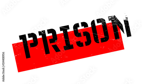 Prison rubber stamp. Grunge design with dust scratches. Effects can be easily removed for a clean, crisp look. Color is easily changed.