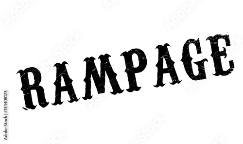 Rampage rubber stamp. Grunge design with dust scratches. Effects can be easily removed for a clean  crisp look. Color is easily changed.