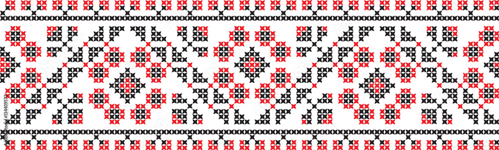 Fototapeta premium Embroidered cross-national pattern