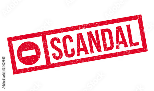 Scandal rubber stamp. Grunge design with dust scratches. Effects can be easily removed for a clean, crisp look. Color is easily changed.