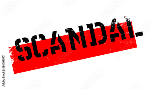 Scandal rubber stamp. Grunge design with dust scratches. Effects can be easily removed for a clean, crisp look. Color is easily changed.