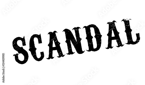 Scandal rubber stamp. Grunge design with dust scratches. Effects can be easily removed for a clean, crisp look. Color is easily changed.