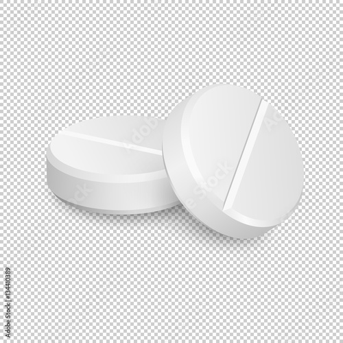 Two vector realistic medical pill icons.