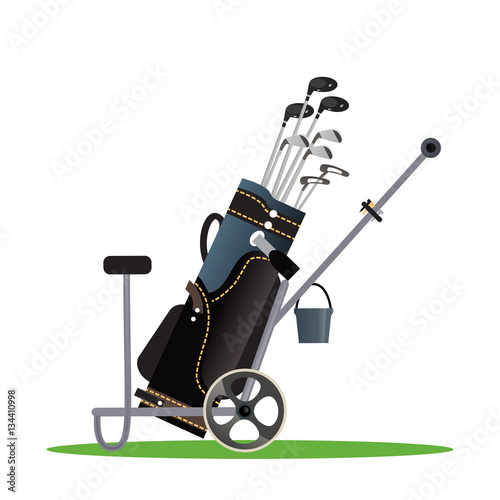Golf Clubs Bag . Vector