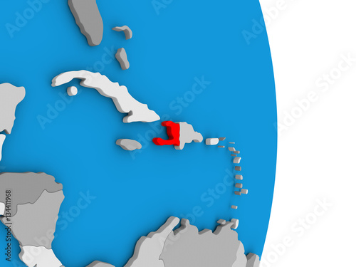 Canvastavla Haiti on globe