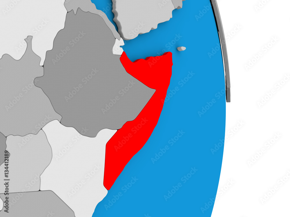 Fototapeta premium Somalia on globe
