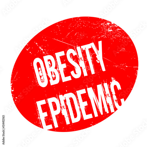 Obesity Epidemic rubber stamp. Grunge design with dust scratches. Effects can be easily removed for a clean, crisp look. Color is easily changed.