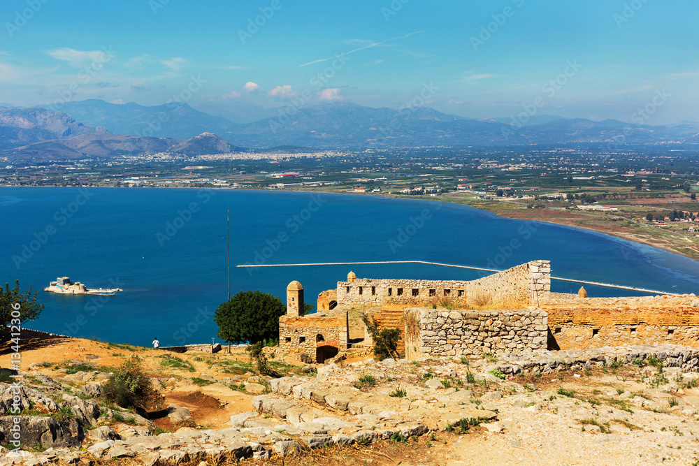 Obraz premium Panoramic view from the fortress of Palamidi, Nafplio, Greece