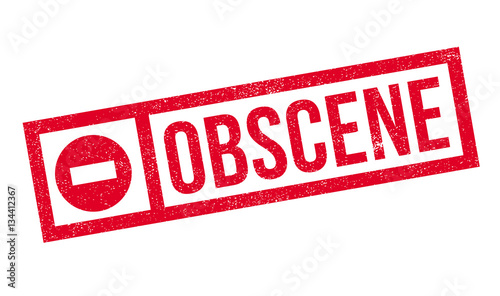 Obscene rubber stamp. Grunge design with dust scratches. Effects can be easily removed for a clean, crisp look. Color is easily changed.