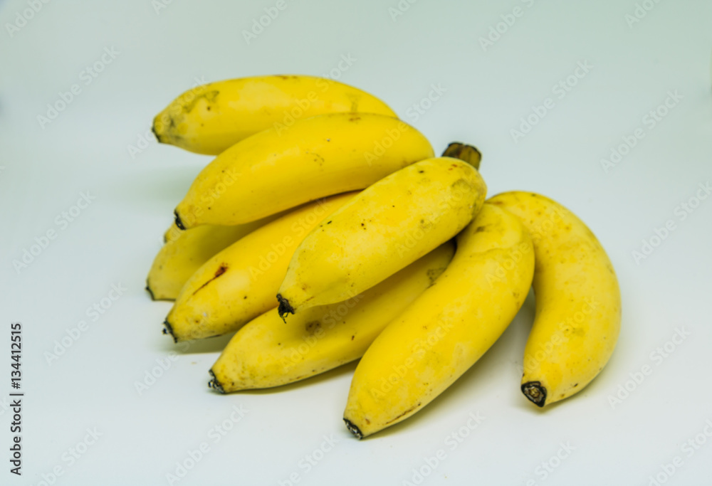 Banana on white background.