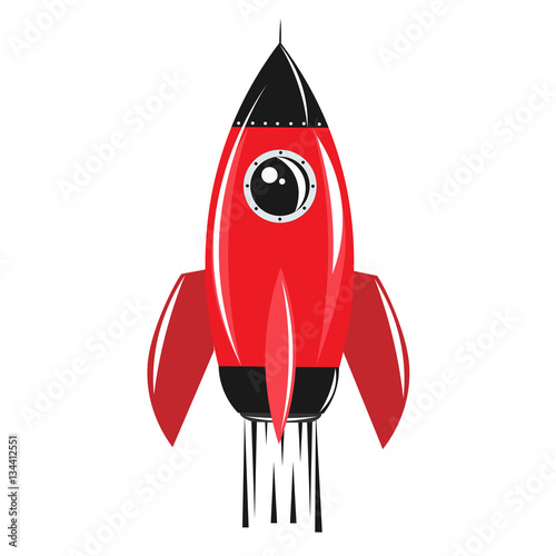 Red Rocket. Vector Illustration photo