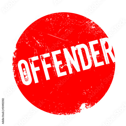 Offender rubber stamp. Grunge design with dust scratches. Effects can be easily removed for a clean, crisp look. Color is easily changed.