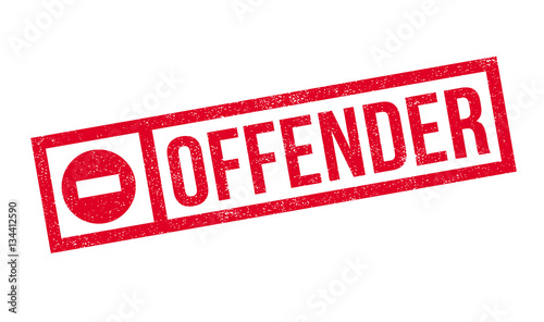 Offender rubber stamp. Grunge design with dust scratches. Effects can be easily removed for a clean, crisp look. Color is easily changed.