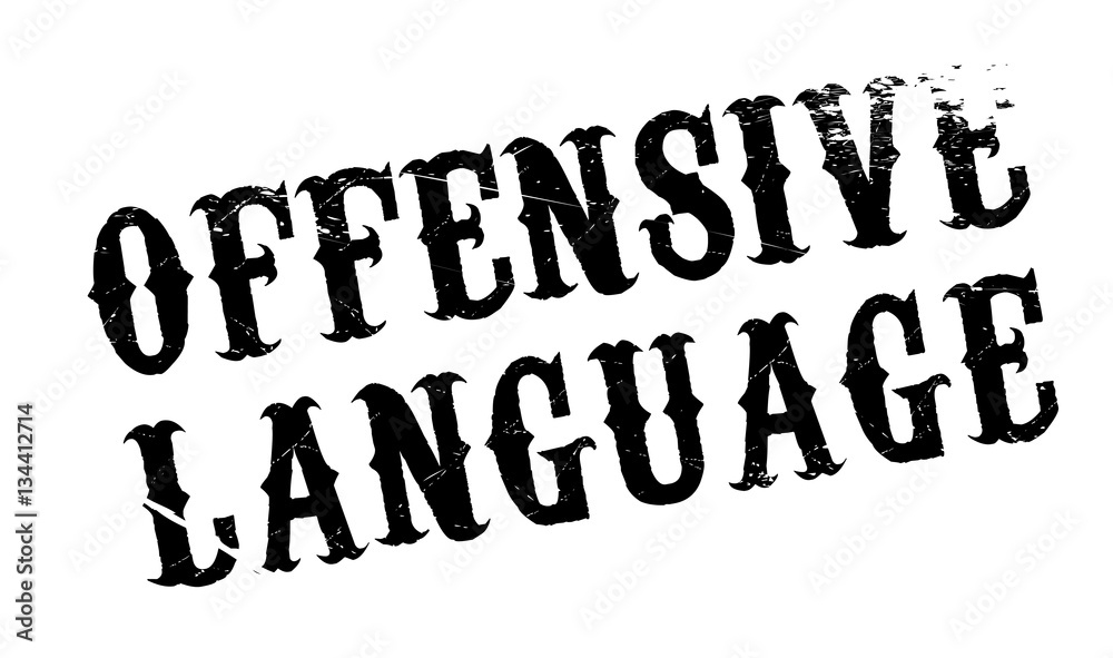 Offensive Language rubber stamp. Grunge design with dust scratches. Effects can be easily removed for a clean, crisp look. Color is easily changed.