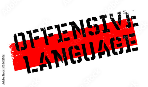 Offensive Language rubber stamp. Grunge design with dust scratches. Effects can be easily removed for a clean, crisp look. Color is easily changed.