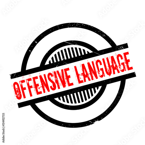 Offensive Language rubber stamp. Grunge design with dust scratches. Effects can be easily removed for a clean, crisp look. Color is easily changed.