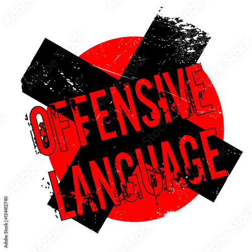 Offensive Language rubber stamp. Grunge design with dust scratches. Effects can be easily removed for a clean, crisp look. Color is easily changed.