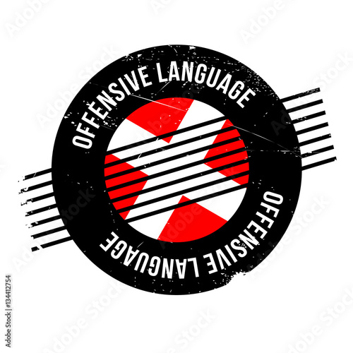 Offensive Language rubber stamp. Grunge design with dust scratches. Effects can be easily removed for a clean, crisp look. Color is easily changed.