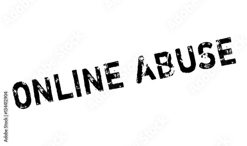 Online Abuse rubber stamp. Grunge design with dust scratches. Effects can be easily removed for a clean, crisp look. Color is easily changed.