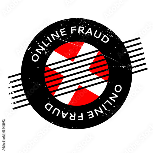 Online Fraud rubber stamp. Grunge design with dust scratches. Effects can be easily removed for a clean, crisp look. Color is easily changed.