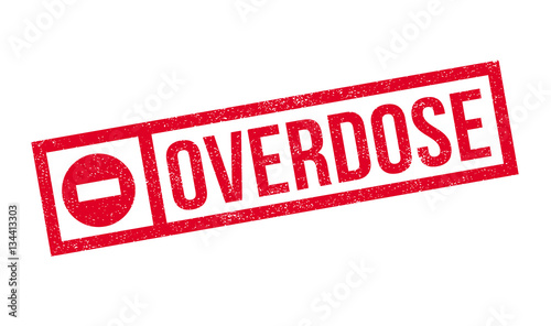 Overdose rubber stamp. Grunge design with dust scratches. Effects can be easily removed for a clean, crisp look. Color is easily changed.
