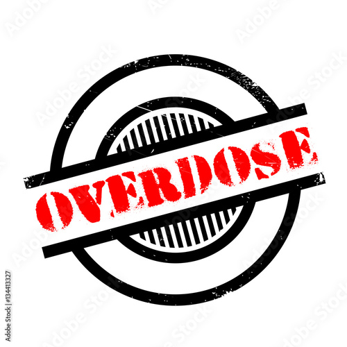 Overdose rubber stamp. Grunge design with dust scratches. Effects can be easily removed for a clean, crisp look. Color is easily changed.