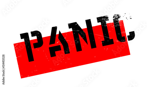 Panic rubber stamp. Grunge design with dust scratches. Effects can be easily removed for a clean, crisp look. Color is easily changed.