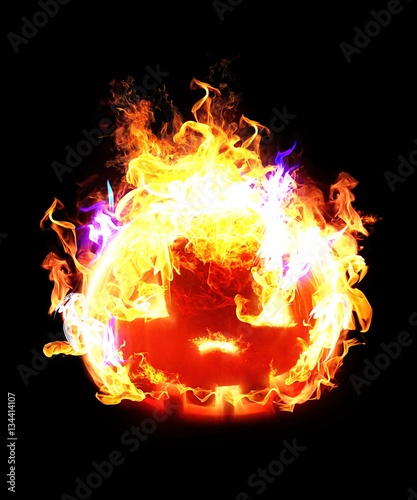 Spooky Pumpkin Scary  fire. 