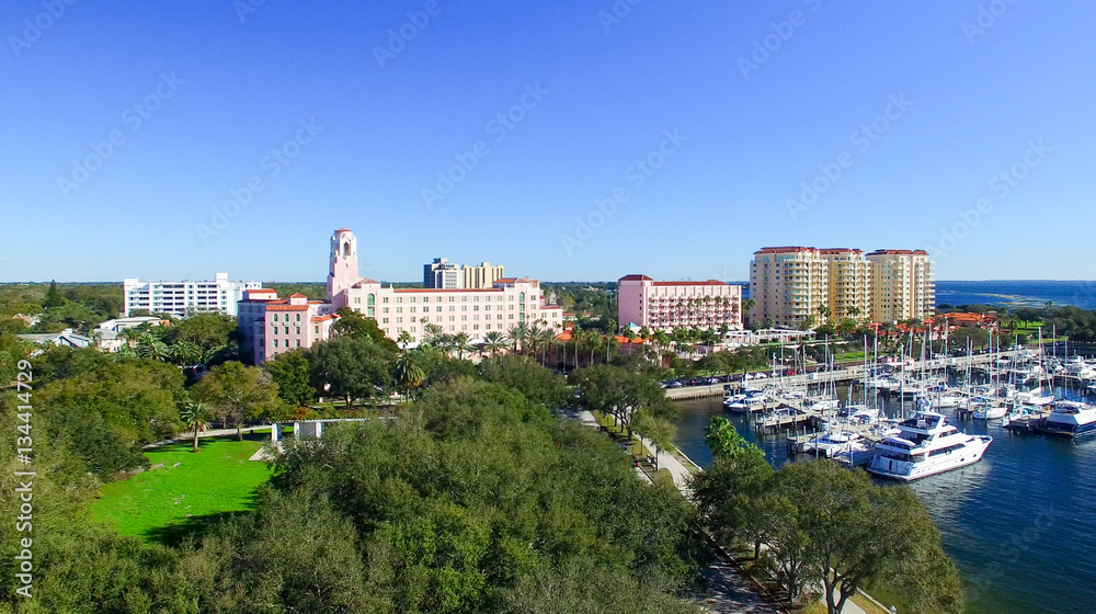 ST PETERBURG, FL - FEBRUARY 2016: Aerial city view. St Petersbur