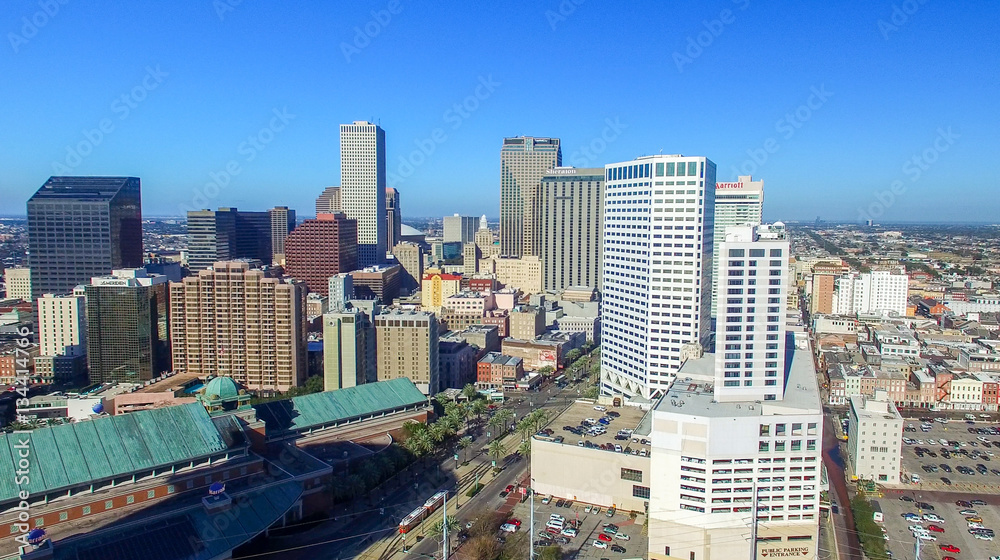 Obraz premium NEW ORLEANS, LA - FEBRUARY 2016: Aerial city view. New Orleans a