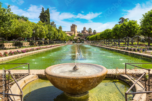 Fountain gardens of Alcazar in Cordoba