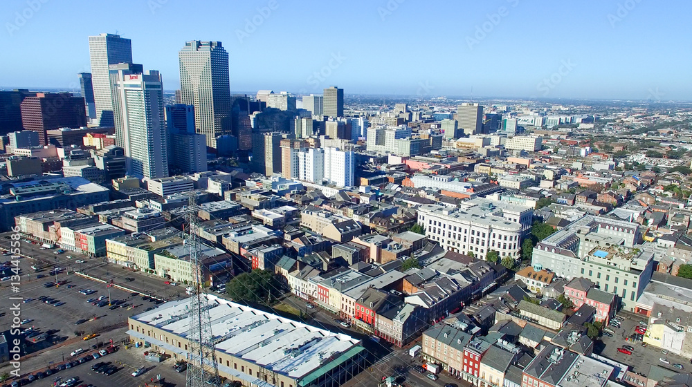Fototapeta premium NEW ORLEANS, LA - FEBRUARY 2016: Aerial city view. New Orleans a