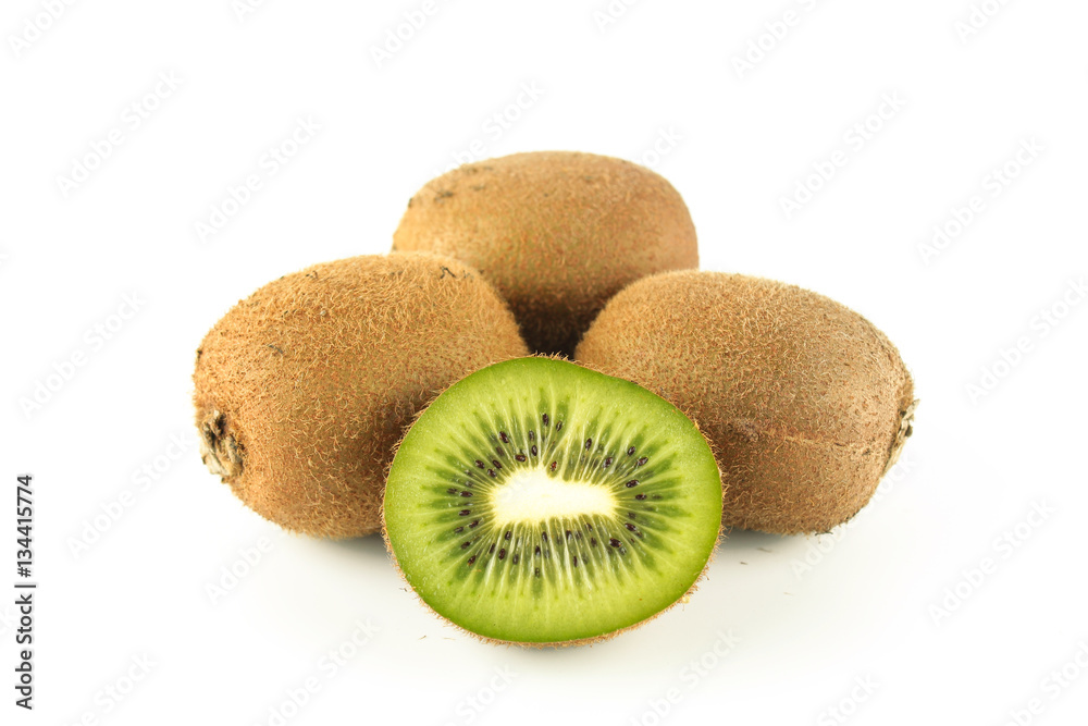 whole and sliced kiwi, healthy food, tropical fruit
