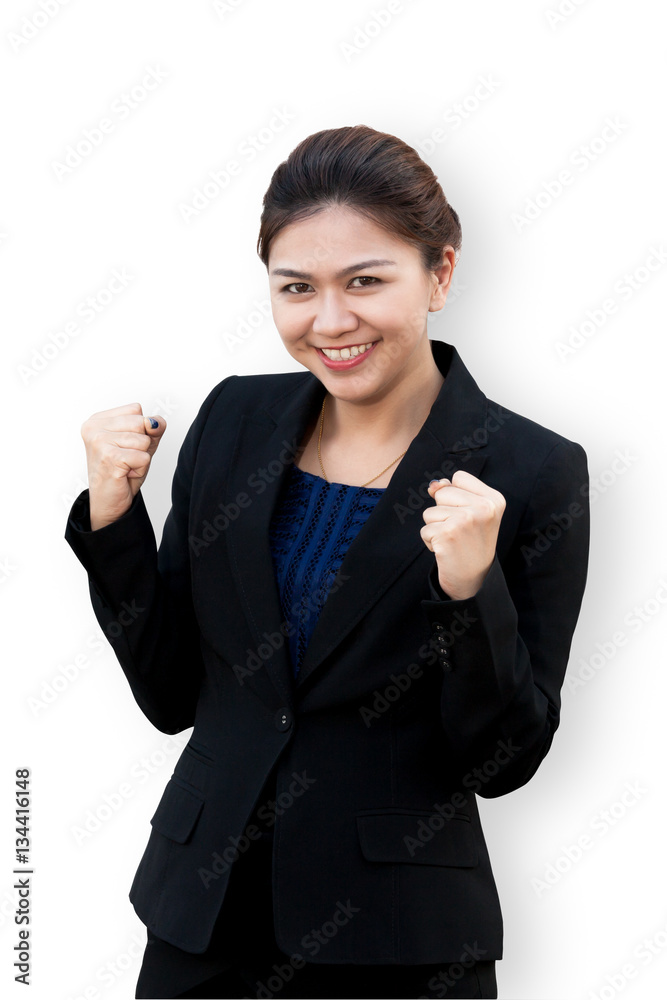 Business woman is stance celebrate in isolated background Business woman is stance celebrate in isolated background