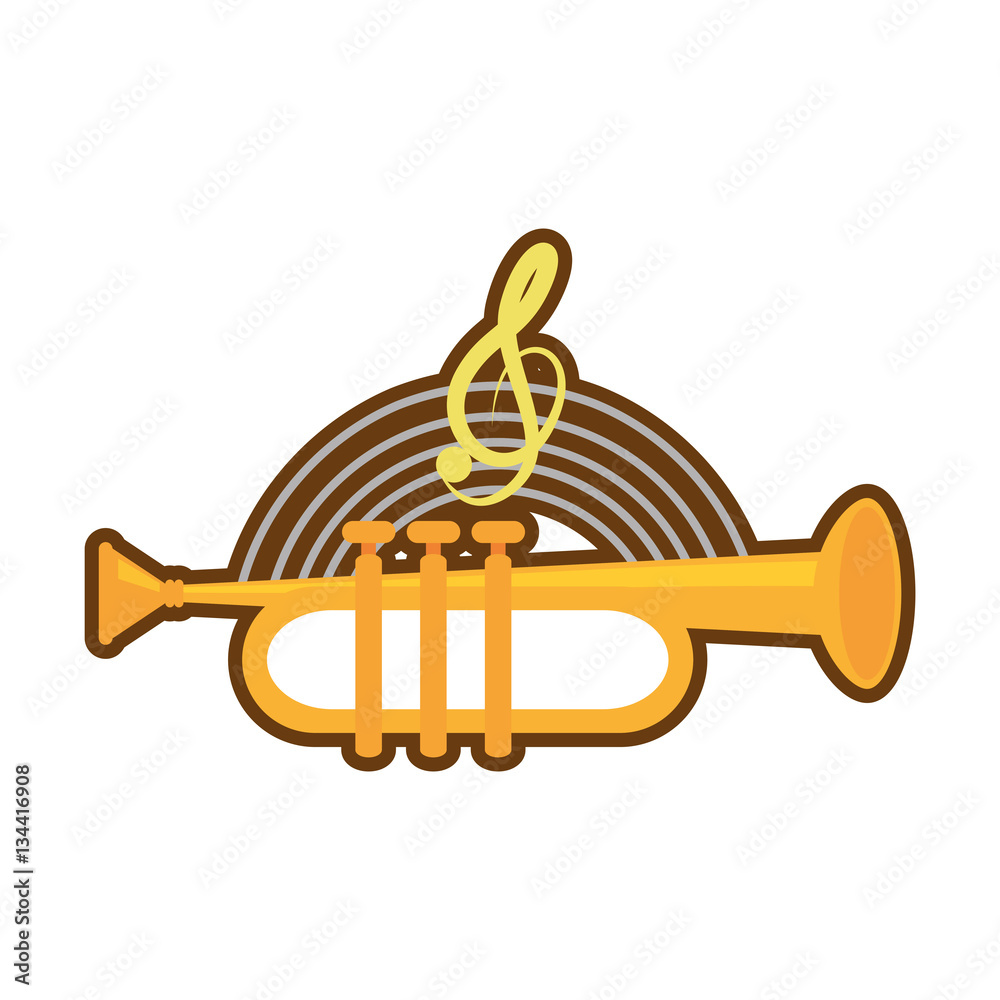 Vecteur Stock cartoon trumpet instrument music wind vector illustration eps  10 | Adobe Stock