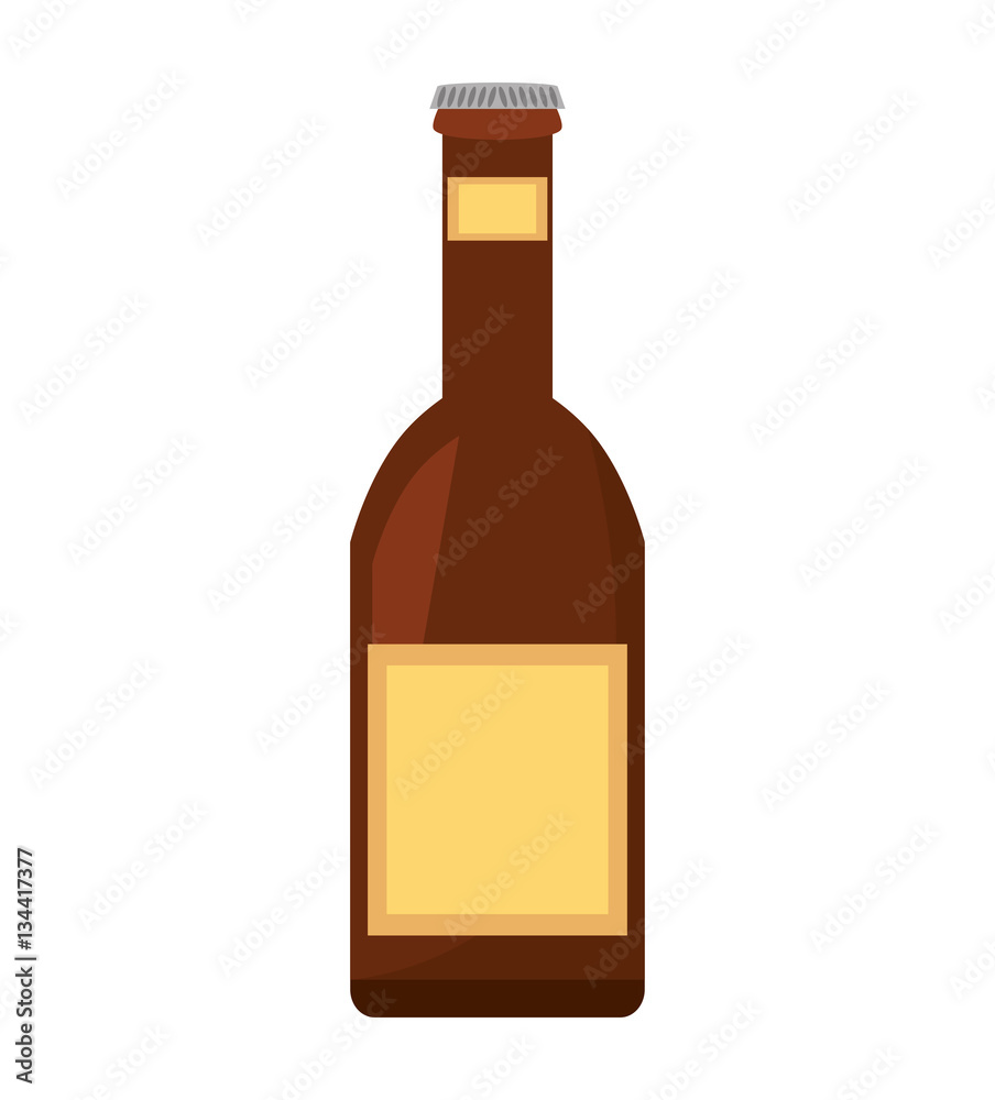 beer bottle drink pour vector illustration eps 10