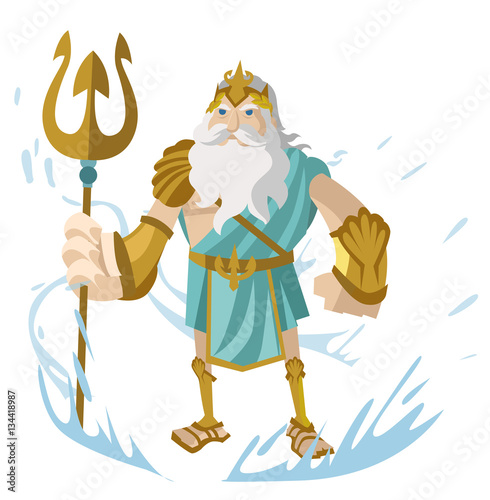 poseidon neptune greek roman god of the sea with trident