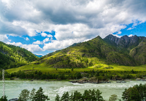 Mountain river Katun, Russia, Siberia, Altai Mountains, Katun ri