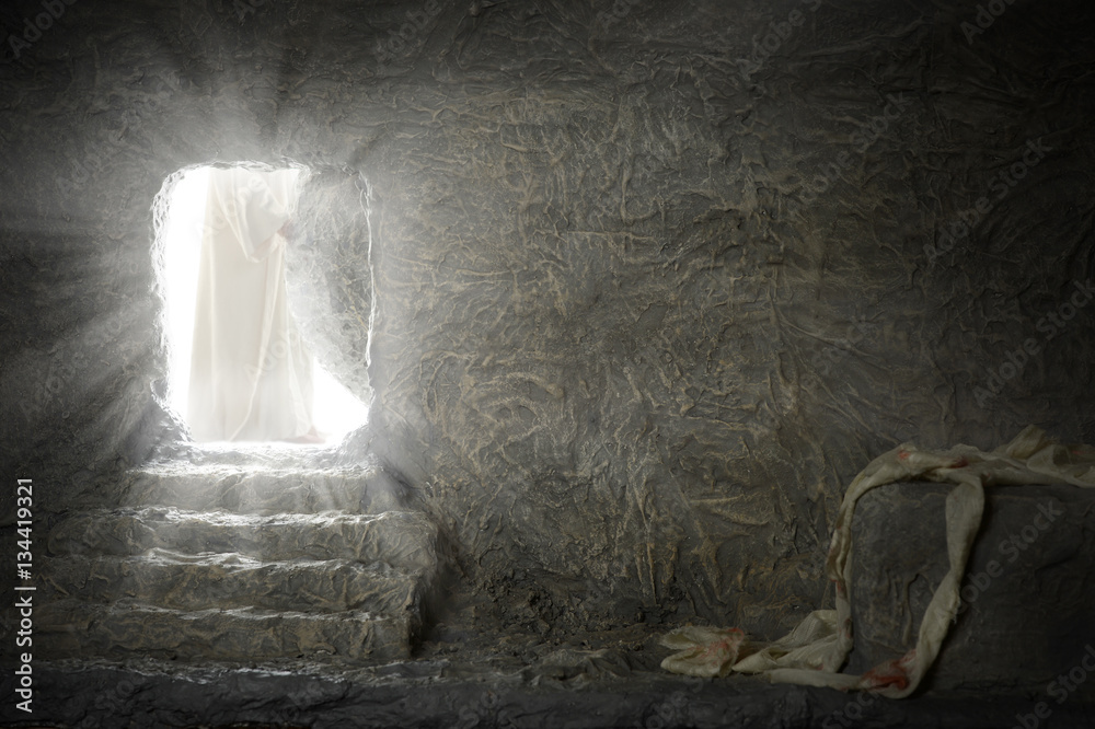 Obraz premium Jesus Leaving Empty Tomb