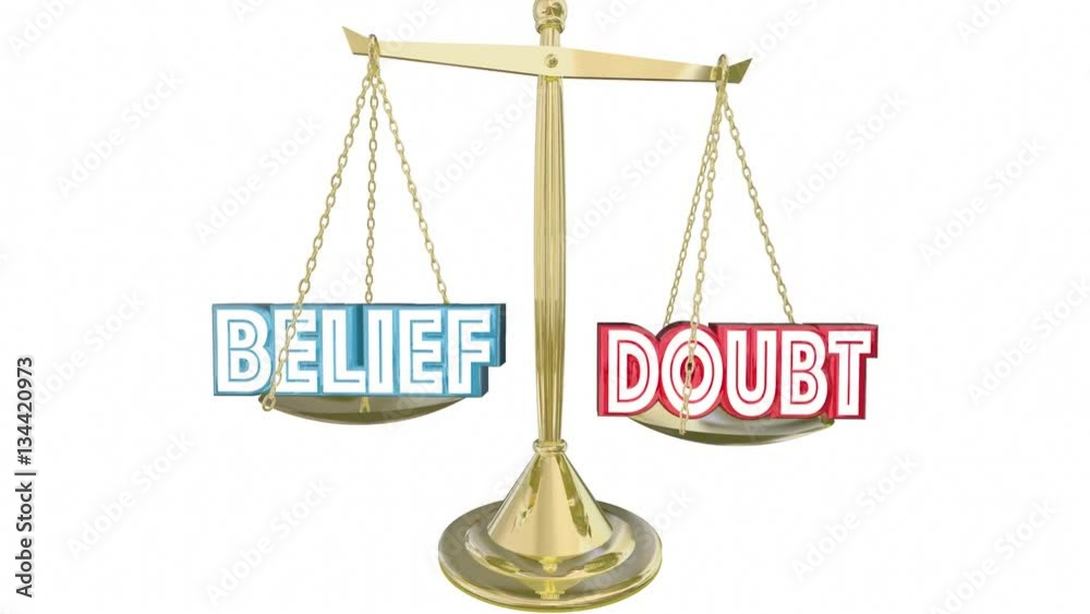 Belief Vs Doubt Balance Scale Faith Confidence 3d Animation Belief Vs Doubt Balance Scale Faith Confidence 3d Animation