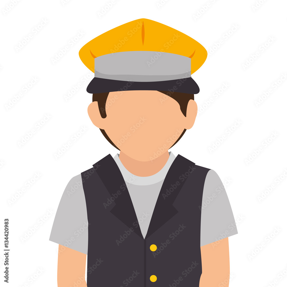 taxi driver avatar character vector illustration design