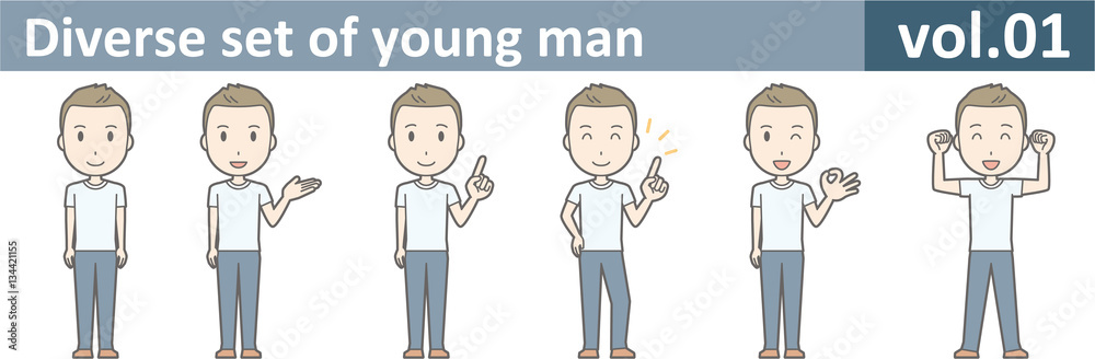 Diverse set of young man, EPS10 vol.01 Diverse set of young man, EPS10 vol.01