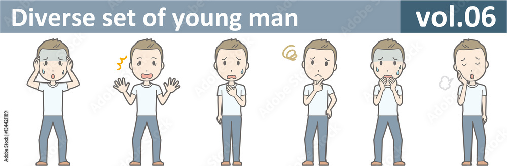Diverse set of young man, EPS10 vol.06 Diverse set of young man, EPS10 vol.06