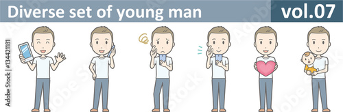 Diverse set of young man, EPS10 vol.07