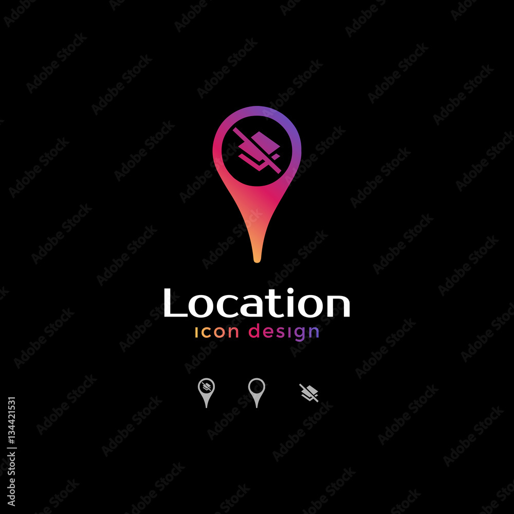 no file icon. location icon for map