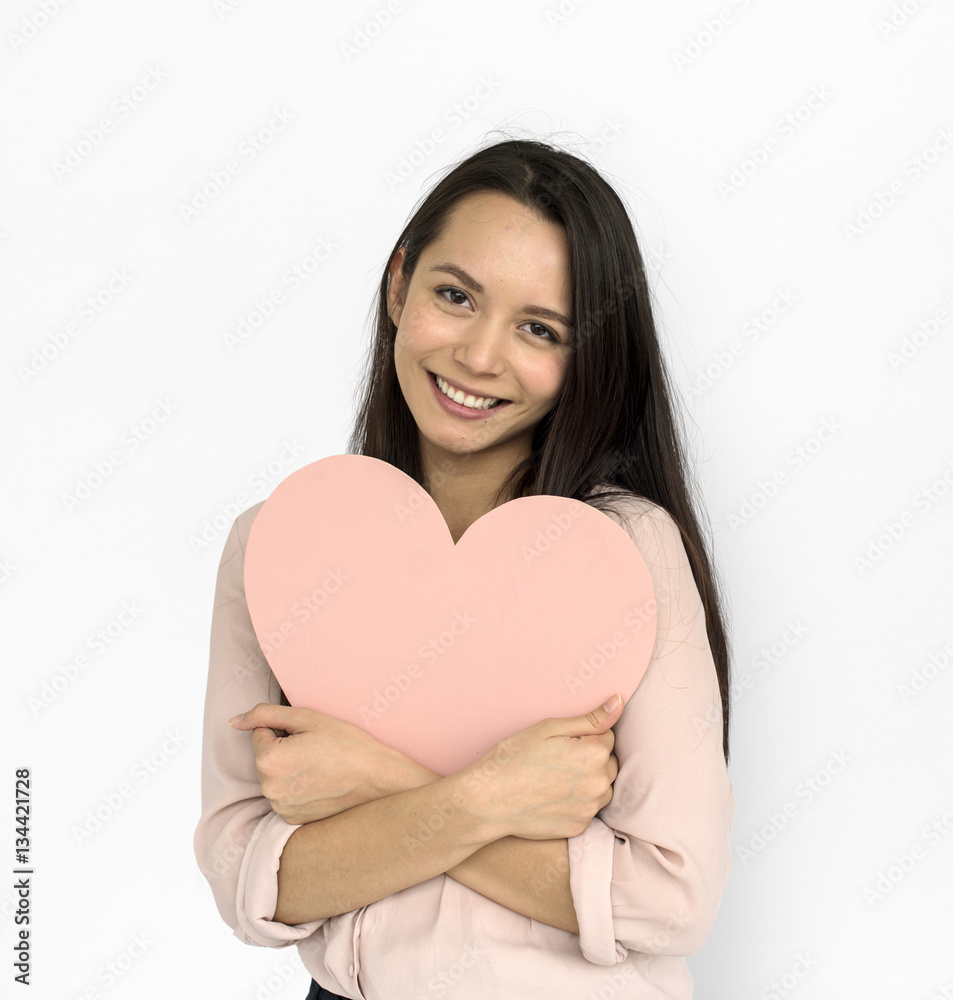 Woman Cheerful Portrait Studio Concept Woman Cheerful Portrait Studio Concept