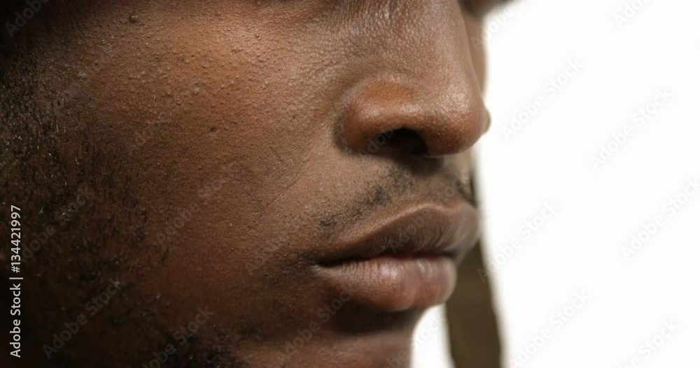 Close-up of thoughtful militray soldier against white background 4k